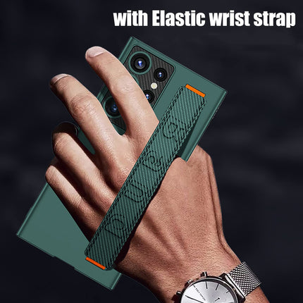 Mobizang Ultra Thin Band + Stand Back Case for Samsung S25 Ultra | Slim Camera Lens Protection Cover with Kickstand (Green)