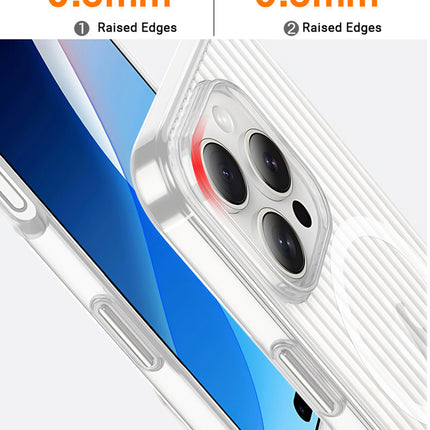 Mobizang Matte Magnetic Wave Grip Back Cover for Apple iPhone 16 | [MagSafe Compatible] Wireless charging, Slim, Metal Buttons, Frosted Back Case (White)