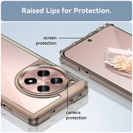 Mobizang Unicorn Acrylic Clear Back Cover For OnePlus 12R | Slim Shockproof [Military Grade Protection] Hybrid Bumper Case (Grey Sides)