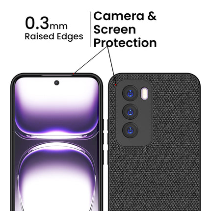 Mobizang Soft Full Fabric Protective Back Case Cover for Oppo Reno 12 Pro (5G) | Shockproof Slim Hard Anti Slip Back Case (Black)