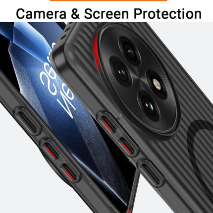 Mobizang Matte Magnetic Wave Grip Back Cover for OnePlus 12 | [MagSafe Compatible] Wireless charging, Slim, Metal Buttons, Frosted Back Case (Grey)