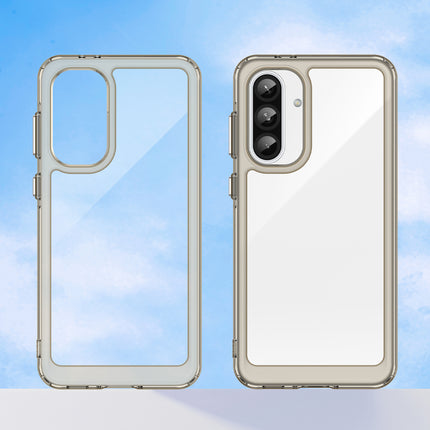 Mobizang Unicorn Acrylic Clear Back Cover For Samsung Galaxy A56 | Slim Shockproof [Military Grade Protection] Hybrid Bumper Case (Grey Sides)