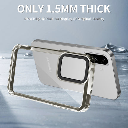 Mobizang Warrior Acrylic Clear Back Cover For Samsung Galaxy A36 | Slim Shockproof [Military Grade Protection] Hybrid Bumper Case (Grey Sides)