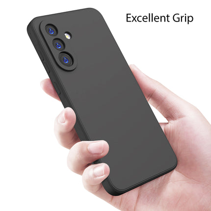 Mobizang Matte Protective Lens Flexible Back Cover for Samsung Galaxy A16 | Slim Silicone with Soft Lining Shockproof Full Body Bumper Case (Black)