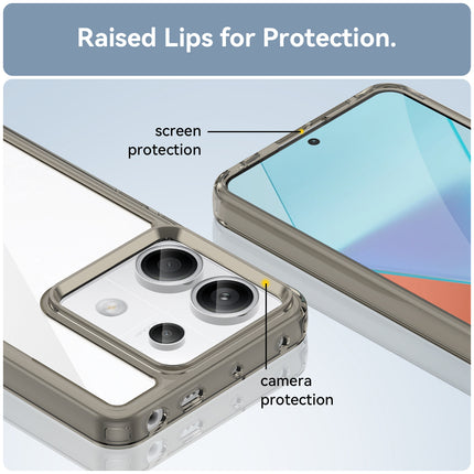 Mobizang Unicorn Acrylic Clear Back Cover For Redmi Note 13 Pro (5G) | Slim Shockproof [Military Grade Protection] Hybrid Bumper Case (Grey Sides)