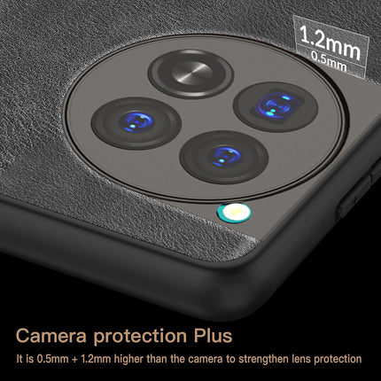 Kapa Tux Leather Back Cover for Oneplus 12 | Slim Shockproof Camera Protection Bumper Case (Black)