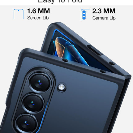 Mobizang Hawkeye Clear Back Cover for Samsung Galaxy Z Fold 6 | Camera Lens Protector Shockproof Slim Clear Case Cover (Black)