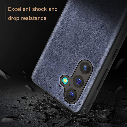 Kapa Tux Leather Back Cover for Samsung Galaxy A35 (5G) | Slim Shockproof Camera Protection Bumper Case (Blue)