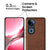 Mobizang Tux Leather Back Cover for Vivo V50 5G | Slim Shockproof Camera Protection Bumper Case (Brown)