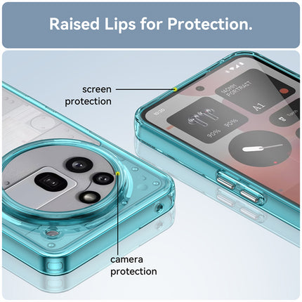 Mobizang Unicorn Acrylic Clear Back Cover For Nothing Phone 3A Pro | Slim Shockproof [Military Grade Protection] Hybrid Bumper Case (Blue Sides)