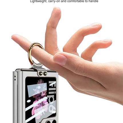 Mobizang Ultra Thin PC Ring Back Case for Samsung Galaxy Flip6 / Z Flip 6 | Shockproof Slim Hard Protective Cover (Silver)