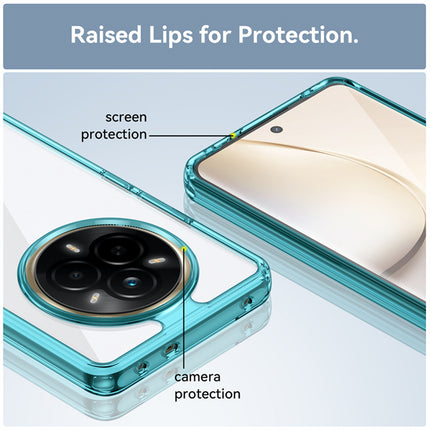 Mobizang Unicorn Acrylic Clear Back Cover For Realme 14 Pro 5G | Slim Shockproof [Military Grade Protection] Hybrid Bumper Case (Blue Sides)