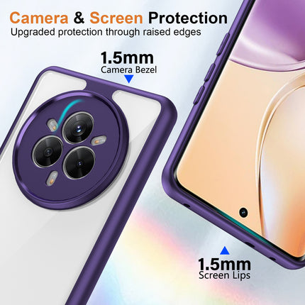 Mobizang Hawkeye Clear Back Cover for Realme 14 Pro 5G | Camera Lens Protector Shockproof Slim Clear Case Cover (Purple Sides)