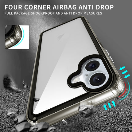 Mobizang Warrior Acrylic Clear Back Cover For Apple iPhone 16 | Slim Shockproof [Military Grade Protection] Hybrid Bumper Case (Grey Sides)