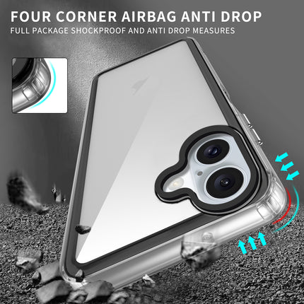 Mobizang Warrior Acrylic Clear Back Cover For Apple iPhone 16 | Slim Shockproof [Military Grade Protection] Hybrid Bumper Case (Clear Sides)