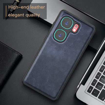 Kapa Tux Leather Back Cover for IQOO Neo 9 Pro | Slim Shockproof Camera Protection Bumper Case (Blue)