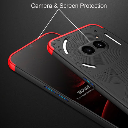 Kapa Double Dip Full 360 Protection Back Case Cover for Nothing Phone 2A (Black-Red)