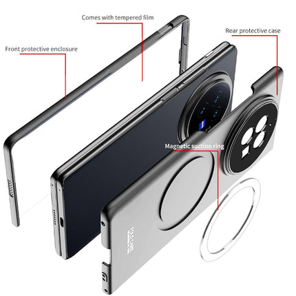 Mobizang Ultra Thin Magsafe Ring Back Case for Vivo X Fold 3 PRO | Shockproof Slim Hard Protective Cover (Silver)