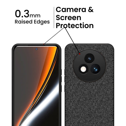 Mobizang Soft Full Fabric Protective Back Case Cover for Realme P3 PRO 5G | Shockproof Slim Hard Anti Slip Back Case (Black)