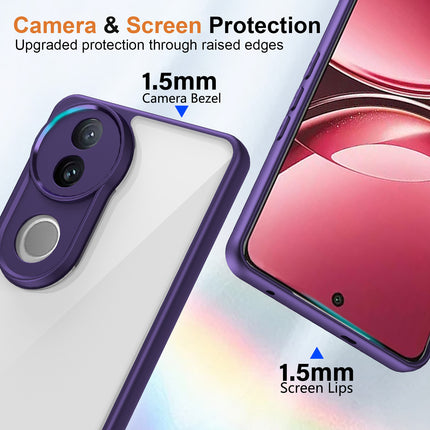 Mobizang Hawkeye Clear Back Cover for Vivo V50 5G | Camera Lens Protector Shockproof Slim Clear Case Cover (Purple Sides)