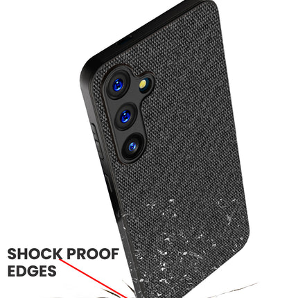 Mobizang Soft Full Fabric Protective Back Case Cover for Samsung Galaxy A35 (5G) | Shockproof Slim Hard Anti Slip Back Case (Black)