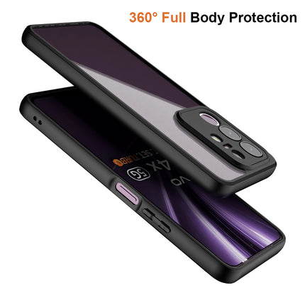 Mobizang Hawkeye Clear Back Cover for Vivo T4X 5G | Camera Lens Protector Shockproof Slim Clear Case Cover (Black Sides)