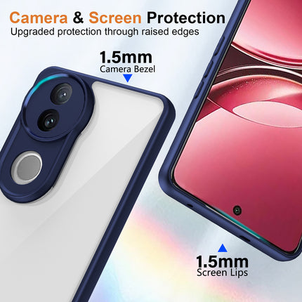 Mobizang Hawkeye Clear Back Cover for Vivo V50 5G | Camera Lens Protector Shockproof Slim Clear Case Cover (Blue Sides)