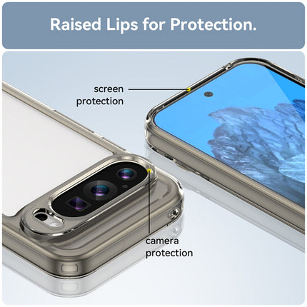 Mobizang Unicorn Acrylic Clear Back Cover For Pixel 9 PRO | Slim Shockproof [Military Grade Protection] Hybrid Bumper Case (Grey Sides)