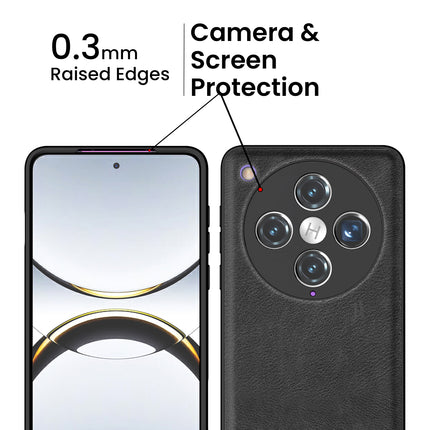 Mobizang Tux Leather Back Cover for Oppo Find X8 Pro | Slim Shockproof Camera Protection Bumper Case (Black)