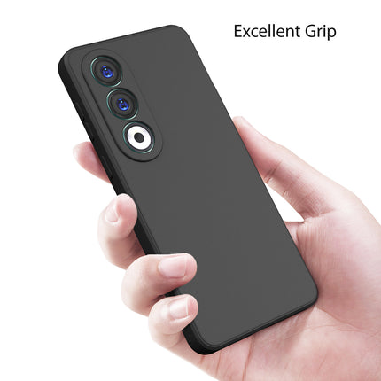 Mobizang Matte Protective Lens Flexible Back Cover for OnePlus Nord CE 4 | Slim Silicone with Soft Lining Shockproof Full Body Bumper Case (Black)