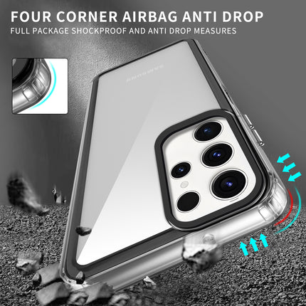 Mobizang Warrior Acrylic Clear Back Cover For Samsung Galaxy S25 Ultra | Slim Shockproof [Military Grade Protection] Hybrid Bumper Case (Clear Sides)
