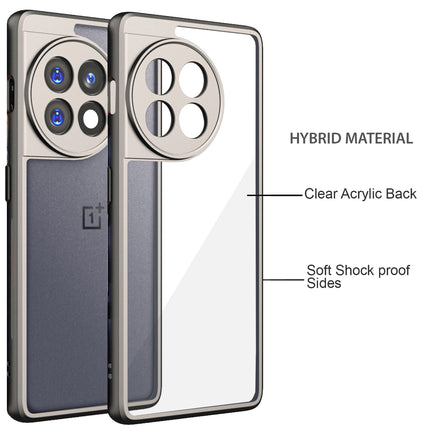 Mobizang Hawkeye Clear Back Cover for OnePlus 11R | Camera Lens Protector Shockproof Slim Clear Case Cover (Grey Sides)
