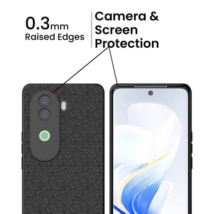 Mobizang Soft Full Fabric Protective Back Case Cover for Vivo V40E / iQOO Z9S | Shockproof Slim Hard Anti Slip Back Case (Black)