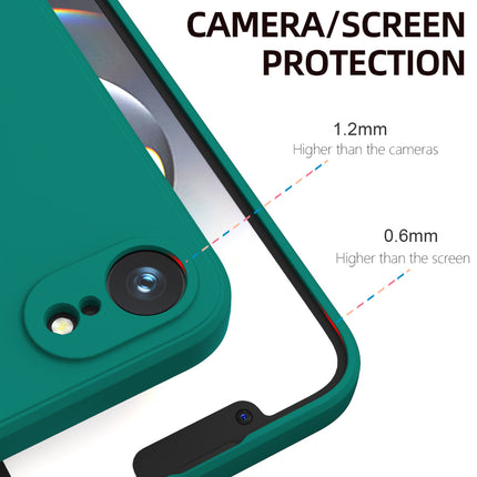 Mobizang Matte Protective Lens Flexible Back Cover for Apple iPhone 16E | Slim Silicone with Soft Lining Shockproof Full Body Bumper Case (Green)