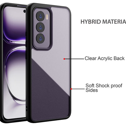 Mobizang Hawkeye Clear Back Cover for Oppo Reno 12 (5G) | Camera Lens Protector Shockproof Slim Clear Case Cover (Black)