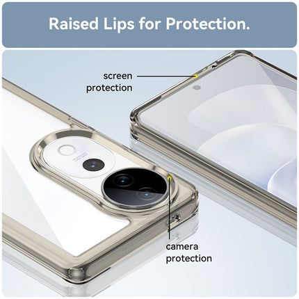 Mobizang Unicorn Acrylic Clear Back Cover For Vivo V40 / Vivo V40 Pro (5G) | Slim Shockproof [Military Grade Protection] Hybrid Bumper Case (Grey Sides)