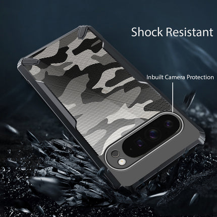 Mobizang Bull Camouflage Back Cover for Google Pixel 9 PRO XL | [Military Grade Protection] Shock Proof Slim Hybrid Bumper Case (Black)