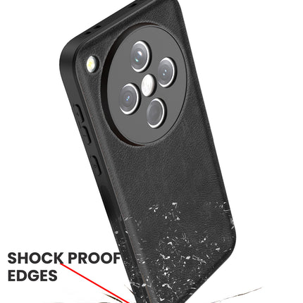 Mobizang Tux Leather Back Cover for Oppo Find X8 | Slim Shockproof Camera Protection Bumper Case (Black)