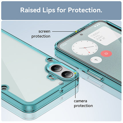 Mobizang Unicorn Acrylic Clear Back Cover For Nothing CMF Phone 1 | Slim Shockproof [Military Grade Protection] Hybrid Bumper Case (Blue Sides)