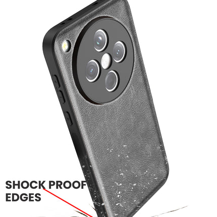 Mobizang Tux Leather Back Cover for Oppo Find X8 | Slim Shockproof Camera Protection Bumper Case (Grey)