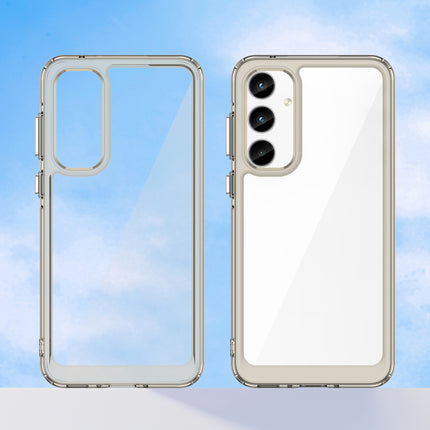 Mobizang Unicorn Acrylic Clear Back Cover For Samsung Galaxy A55 (5G) | Slim Shockproof [Military Grade Protection] Hybrid Bumper Case (Grey Sides)