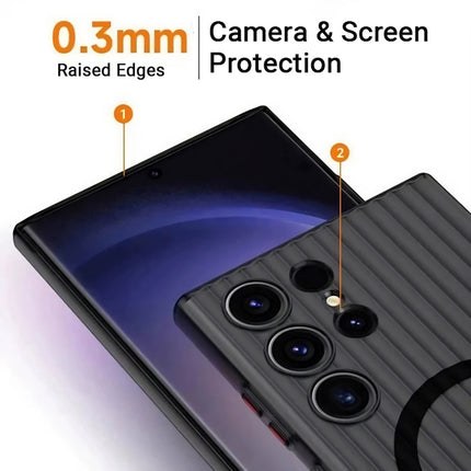 Mobizang Matte Magnetic Wave Grip Back Cover for Oppo Find X8 | [MagSafe Compatible] Wireless charging, Slim, Metal Buttons, Frosted Back Case (Grey)