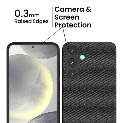 Mobizang Soft Full Fabric Protective Back Case Cover for Samsung Galaxy S25 | Shockproof Slim Hard Anti Slip Back Case (Black)