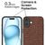 Mobizang Soft Fabric & Leather Hybrid Protective Back Cover for Apple iPhone 16 | Shockproof Slim Hard Anti Slip Back Case (Brown)