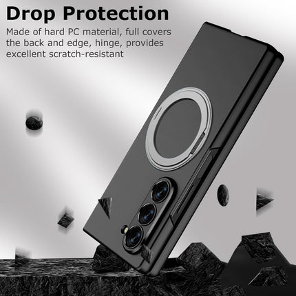 Mobizang Ultra Thin Magsafe Ring Back Case for Samsung Galaxy Z Fold 6 | Shockproof Slim Hard Protective Cover (Black)
