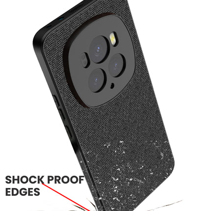 Mobizang Soft Full Fabric Protective Back Case Cover for Honor Magic 6 PRO | Shockproof Slim Hard Anti Slip Back Case (Black)