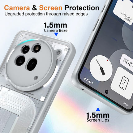 Mobizang Hawkeye Clear Back Cover for Nothing Phone 3A Pro | Camera Lens Protector Shockproof Slim Clear Case Cover (Grey Sides)