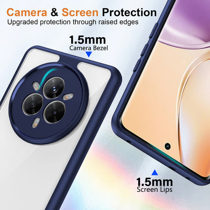 Mobizang Hawkeye Clear Back Cover for Realme 14 Pro 5G | Camera Lens Protector Shockproof Slim Clear Case Cover (Blue Sides)