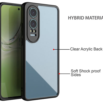 Mobizang Hawkeye Clear Back Cover for OnePlus Nord CE 4 Lite | Camera Lens Protector Shockproof Slim Clear Case Cover (Black)