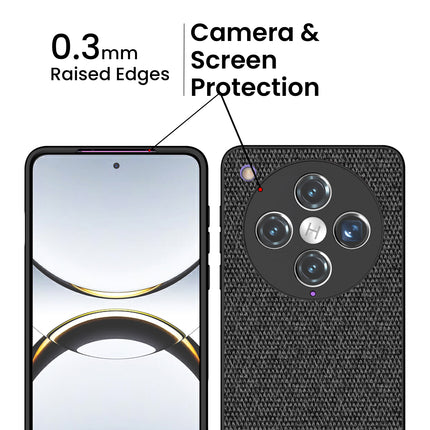 Mobizang Soft Fabric & Leather Hybrid Protective Back Cover for Oppo Find X8 Pro | Shockproof Slim Hard Anti Slip Back Case (Black,Brown)
